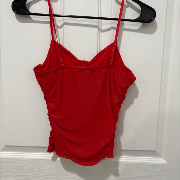 Chic Red Ruched Camisole - Picture 2 of 3